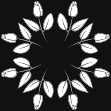 gül vektör illüstrasyon ile daire dikişsiz desen 