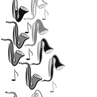 Soyut basit saksafon dikişsiz desen