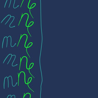 oklarla m ve n harflerinin soyut vektör illüstrasyonu, kopya alanı