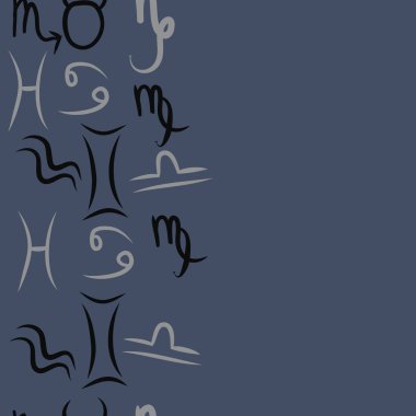 Zodiac Signs Dikişsiz desen. Vektör Illustration