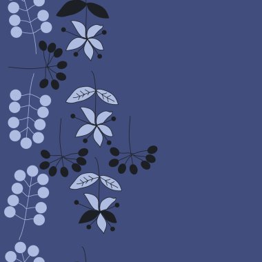 Çizgi sanat bitkileri ile dikişsiz etnik desen