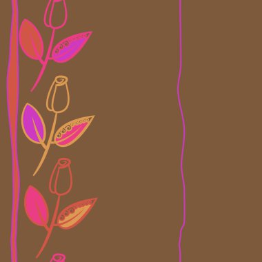 Çiçek motifi, karalamalar, stamens, yapraklar, laleler Dikişsiz desen.