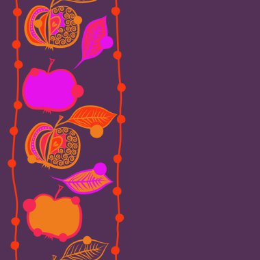 Renkli yaprakları ve elma Dikişsiz desen