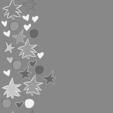 kopya alanı ile kalpler, yıldızlar ve noktalar ile kesintisiz desen  