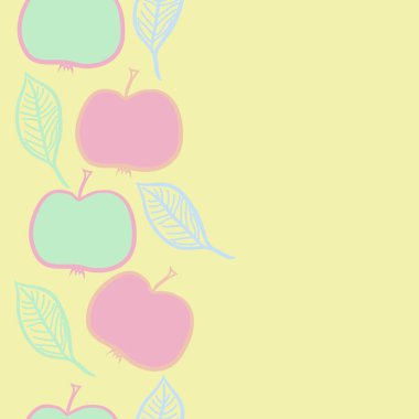 Renkli elma ve yaprakları ile Dikişsiz soyut desen
