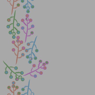 Çizgi sanat bitkileri ile dikişsiz etnik desen