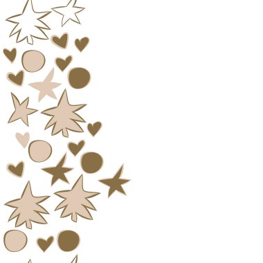 kopya alanı ile kalpler, yıldızlar ve noktalar ile kesintisiz desen  