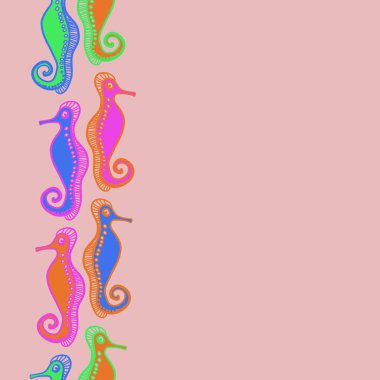 vektör illüstrasyon seahorses, kopya alanı