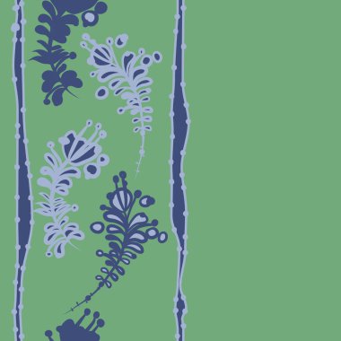 Basit çiçek elementleri ile dikişsiz desen