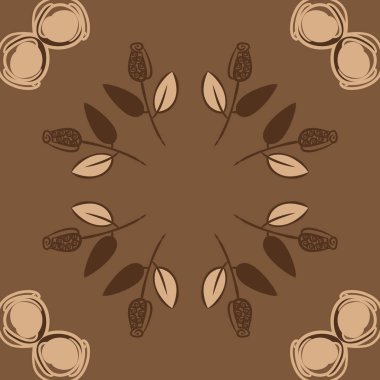 gül vektör illüstrasyon ile daire dikişsiz desen 