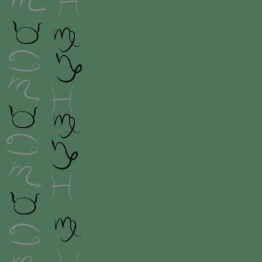 burç işaretleri ve kopya alanı ile sorunsuz desen, vektör illüstrasyon 