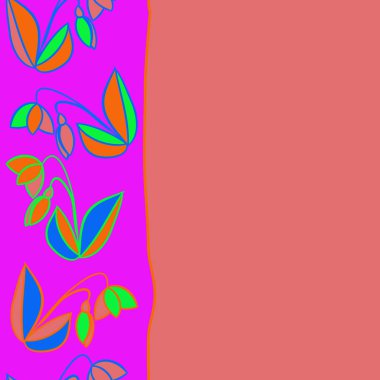 çizgi sanat çiçekleri ile dikişsiz etnik desen