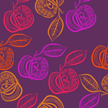 Meyvelerle dikişsiz soyut desen