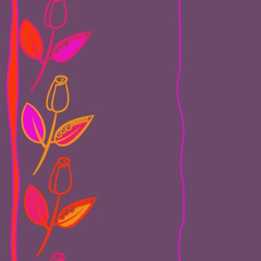 Çiçek motifi, karalamalar, stamens, yapraklar, laleler Dikişsiz desen.