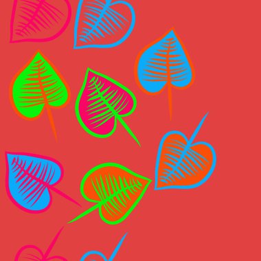 Yaprakları ile dikişsiz soyut desen, modern arka plan