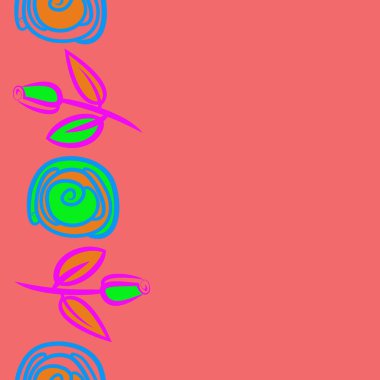 kopya alanı ile soyut basit çiçek deseni