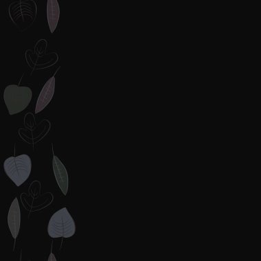 Dikey çiçek motifi, karalamalar, yapraklar, kopyalama alanı dikişsiz desen. Sonbahar teması