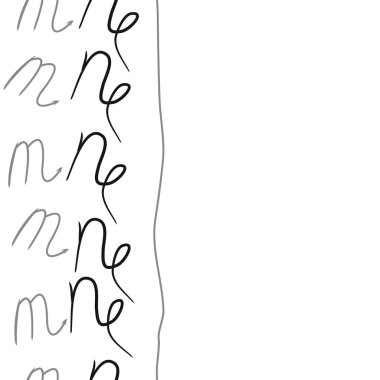 oklarla m ve n harflerinin soyut vektör illüstrasyonu, kopya alanı