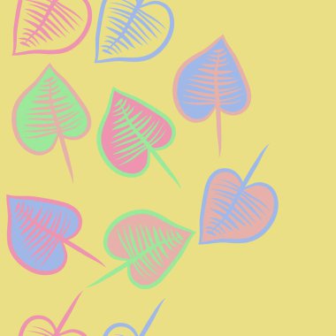 Yaprakları ile dikişsiz soyut desen, modern arka plan