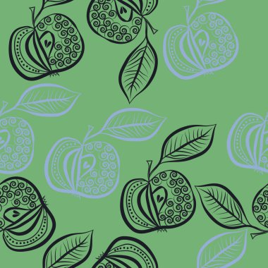 Meyvelerle dikişsiz soyut desen