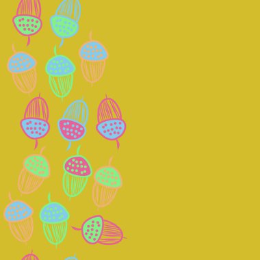 Renkli meşe palamudu ile soyut dikişsiz desen