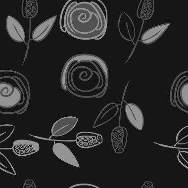 Soyut renkli çiçekler ve böcekler Dikişsiz desen