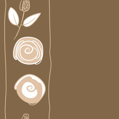 Soyut basit güllerin kusursuz deseni. Vektör çizimi