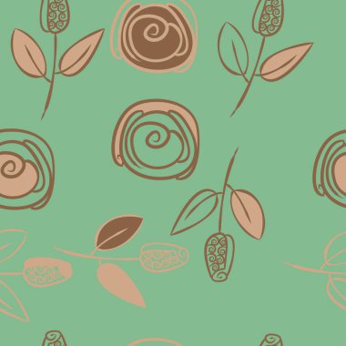 Soyut renkli çiçekler ve böcekler Dikişsiz desen