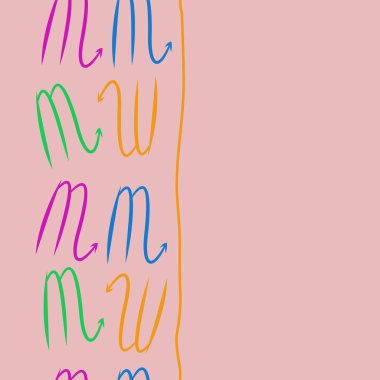 oklu m harflerinin soyut vektör illüstrasyonu, kopya alanı