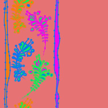 Basit çiçek elementleri ile dikişsiz desen