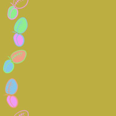 renkli arka plan üzerinde erik, kopyalama alanı