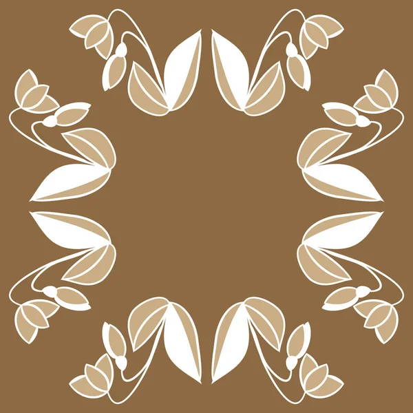 Abstracto Patrón Floral Simple Con Espacio Copia — Vector de stock