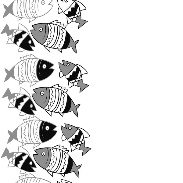 创意模式与可爱的鱼的背景 — 图库矢量图片