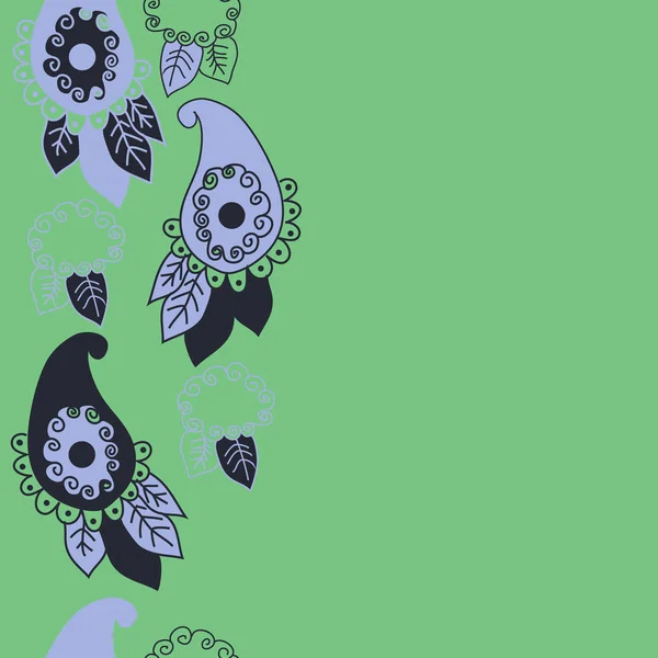 Vector Verde Ilustración Ornamento Floral Paisley Patrón Paisley — Archivo Imágenes Vectoriales
