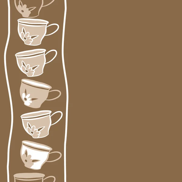 五颜六色的茶杯无缝图案 — 图库矢量图片