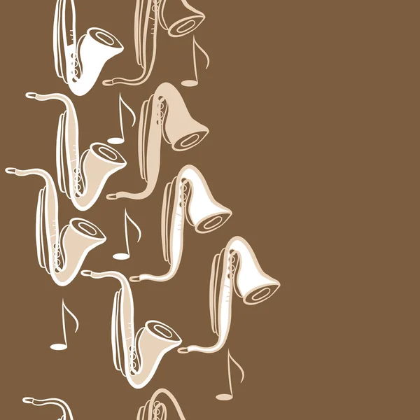 Бесшовный Рисунок Абстрактных Простых Саксофонов — стоковый вектор