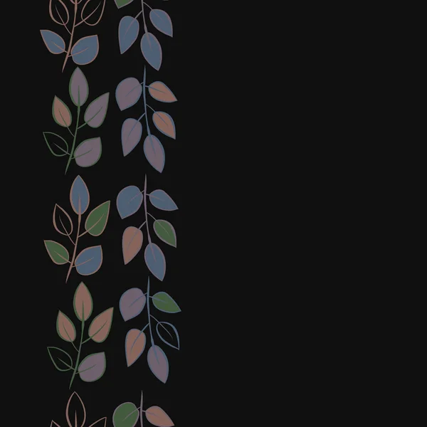 Ilustração Vetorial Ornamento Floral Ramos Com Folhas Espaço Cópia — Vetor de Stock