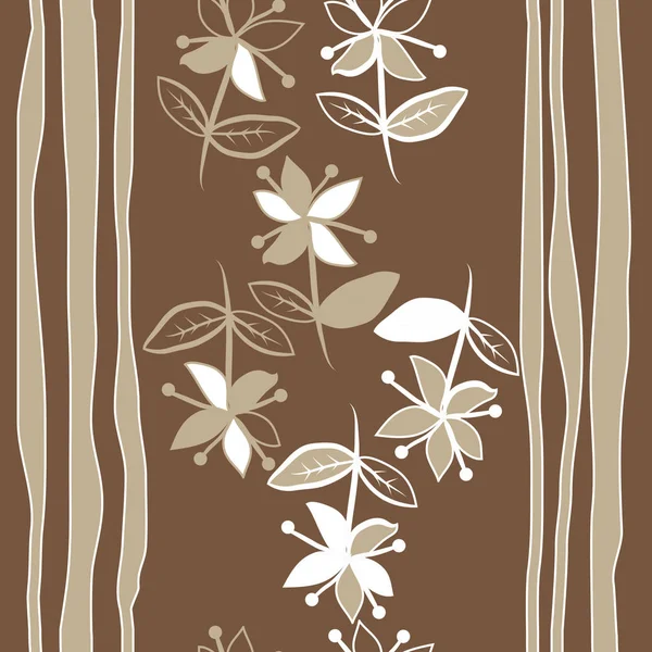 Patrón Floral Sin Costura Abstracto Con Líneas — Vector de stock