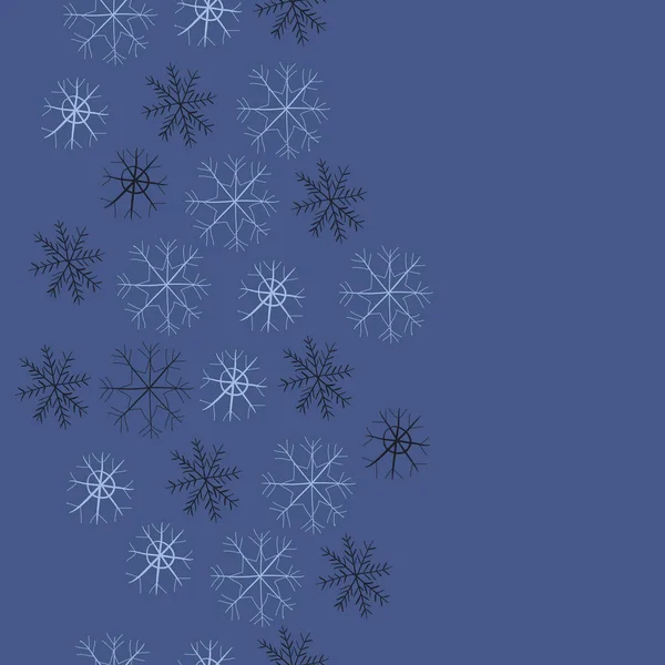 Bezproblémový Vzor Zimního Motif Sněhové Vločky — Stockový vektor