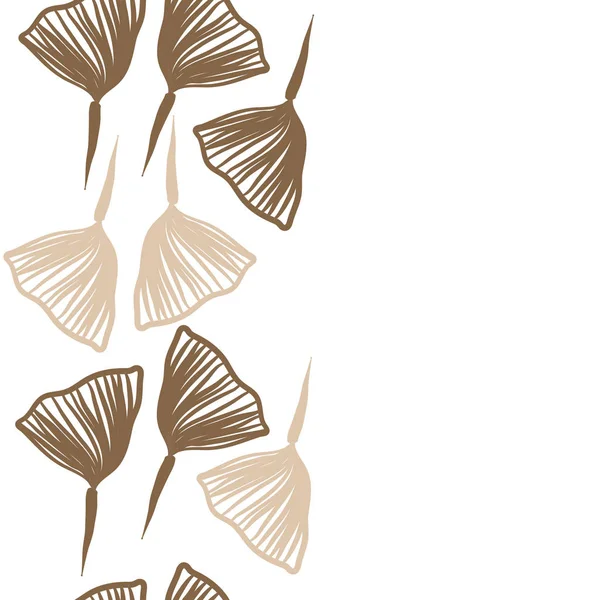 イチョウの葉を持つシームレスな抽象的なパターン — ストックベクタ
