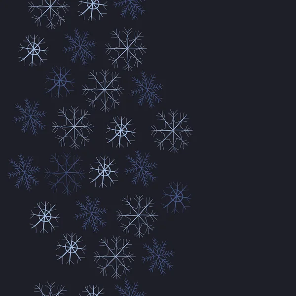 Nahtloses Muster Von Wintermotiven Schneeflocken — Stockvektor