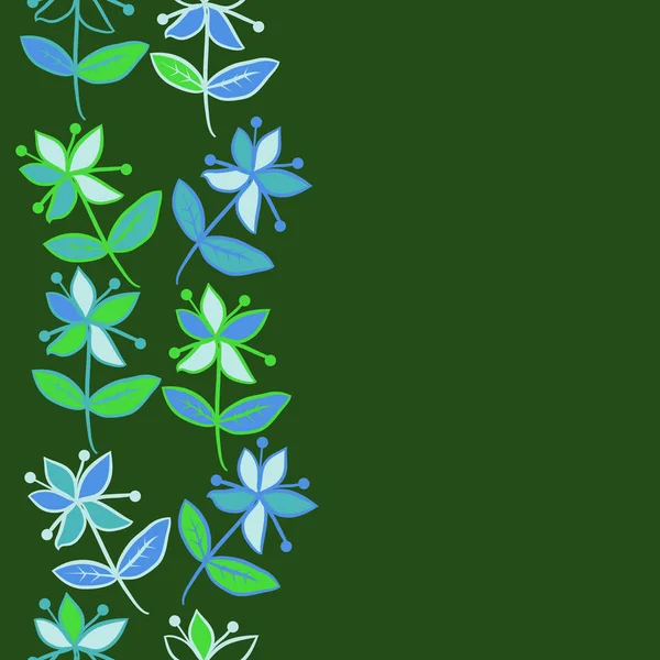 Nahtlose Abstrakte Blumenmuster Mit Blättern — Stockvektor