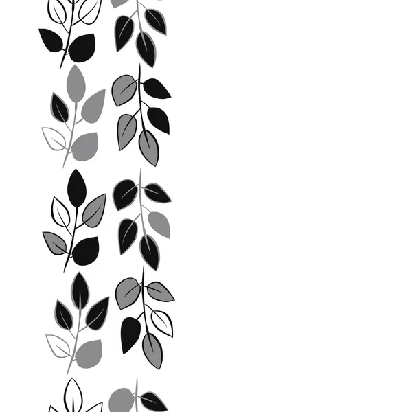 Бесшовный Рисунок Абстрактных Простых Ветвей Листьями — стоковый вектор