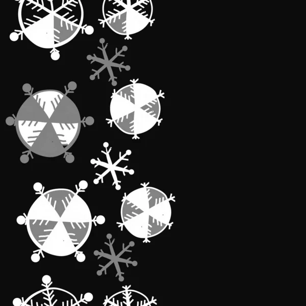 Naadloze Patroon Van Winter Motief Sneeuwvlokken Doodles — Stockvector