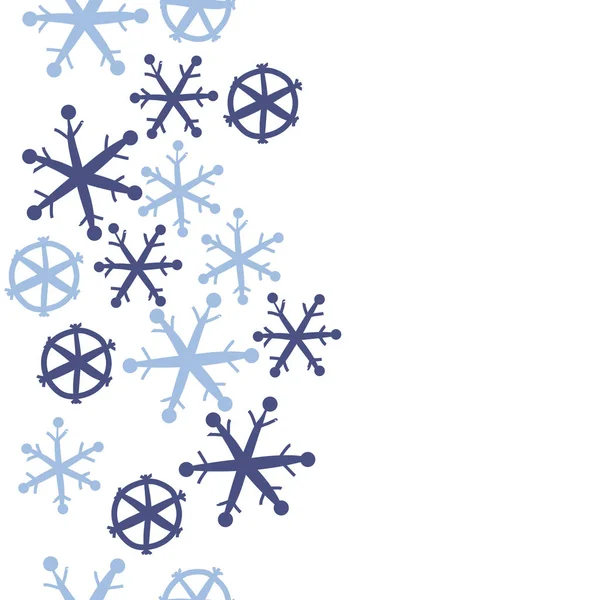 Hladký Vzor Abstraktních Jednoduchých Sněhových Vloček — Stockový vektor