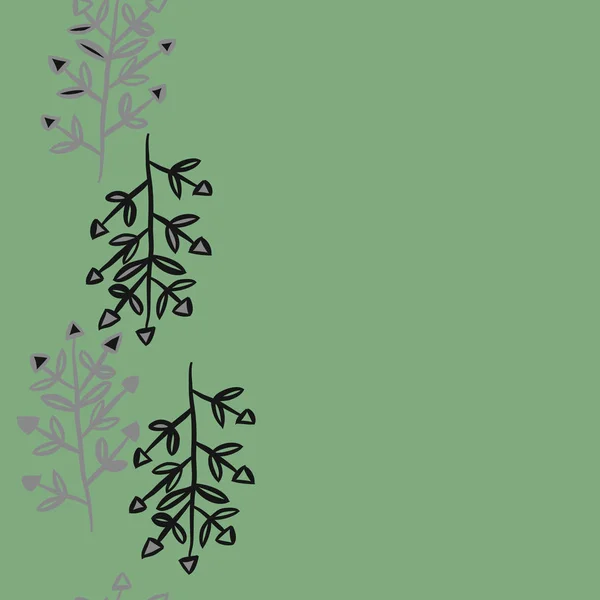 Modèle Sans Couture Branches Simples Abstraites Avec Des Feuilles — Image vectorielle