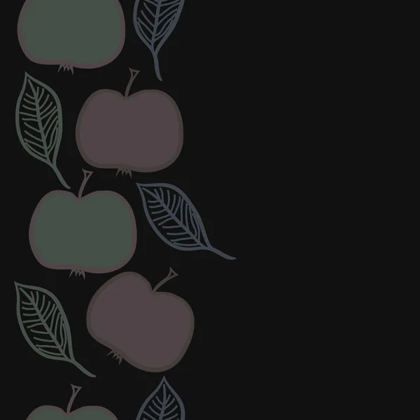 Modèle Abstrait Sans Couture Avec Des Pommes Des Feuilles Colorées — Image vectorielle