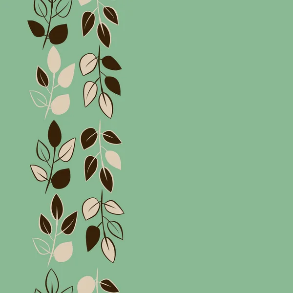 Modèle Sans Couture Branches Simples Abstraites Avec Des Feuilles — Image vectorielle