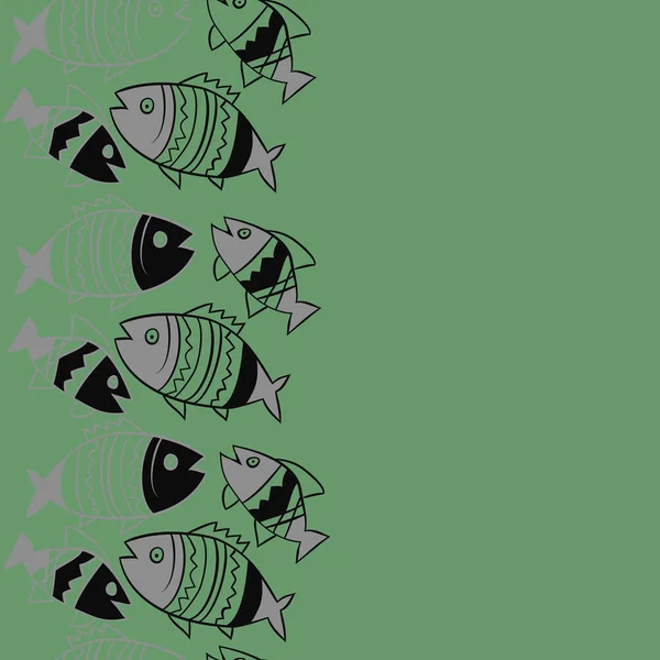 Patrón Creativo Con Peces Lindos Fondo — Vector de stock