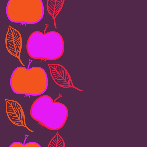 Patrón Abstracto Sin Costuras Con Manzanas Hojas Colores — Archivo Imágenes Vectoriales